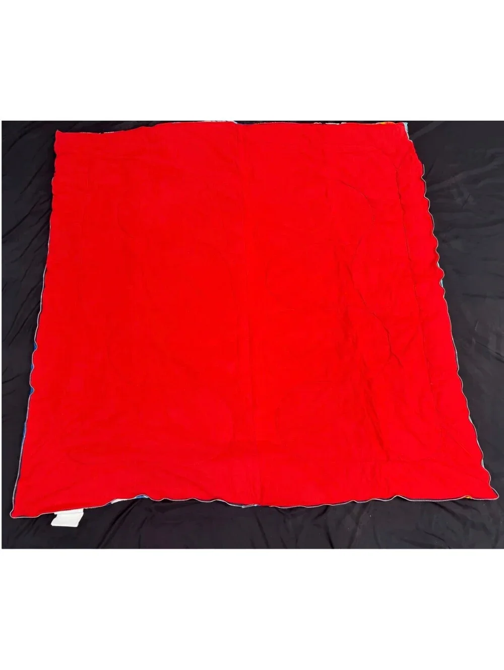 Vintage Star Trek Quilt Sleeping Blanket 34x69 Cotton Acetate Nylon Blend Red